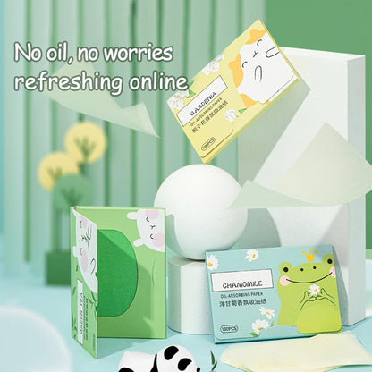 200 Sheets Oil Absorbing Sheets for Face,Oil Blotting Sheets for Face Soft Oil Unisex Blotting Papers,Makeup Blotting Paper Oil Blotting Sheets for Oily Care (Gardenia+Rose)