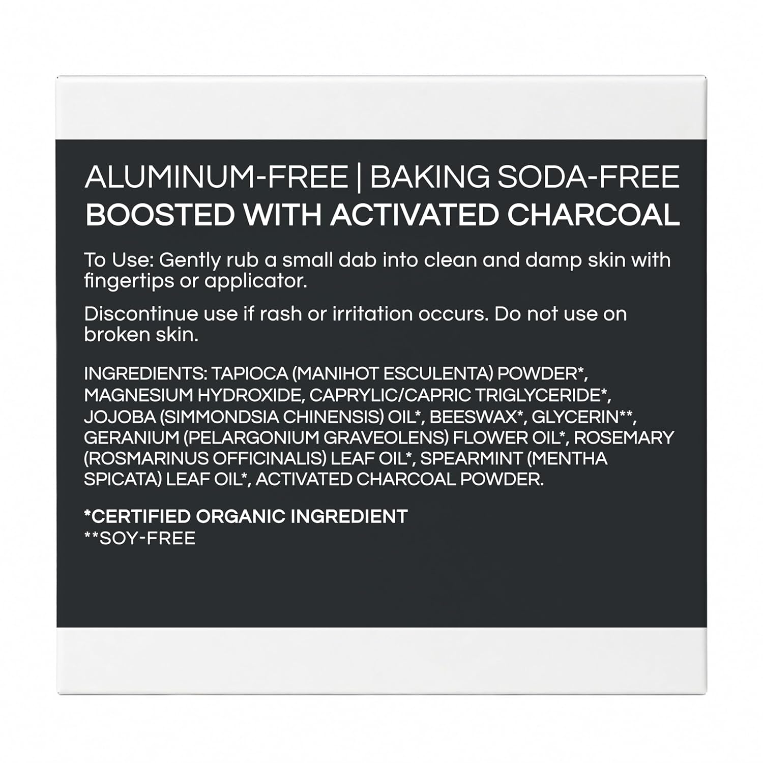 All Natural Deodorant Cream - Activated Charcoal - Aluminum Free Deodorant for Women or Men, Net Wt. 2.4Oz | 68G